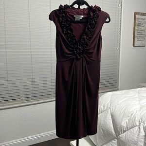 Maggy London Sz 6 dark purple wine cocktail dress
